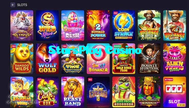 StarsPlay Casino casino presented on mobile device in Pakistan with slots and live games